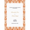Orange Damask Wedding Invitation